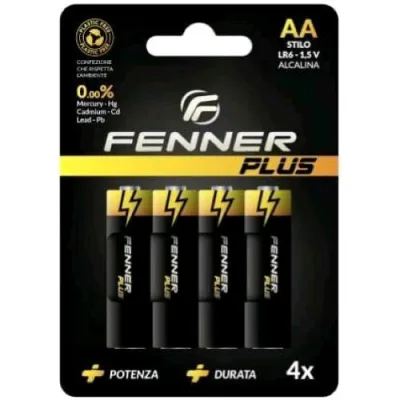 Fenner Plus FN-LR6 Batterie Stilo AA Alcaline LR6 1.5 V Conf 4 Pz.