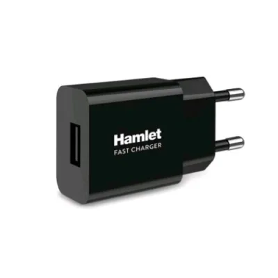 Hamlet Fast Charger Caricabatterie da Rete USB 2.1A / 10.5 W Nero