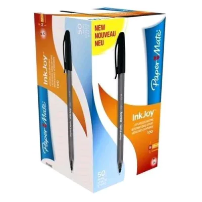 Papermate Inkjoy 100 Penna a Sfera Nero Punta Conica 1mm Conf 50 Pz.