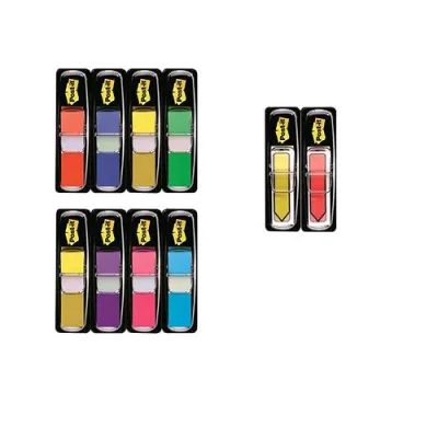 3M Post-It Index Mini + Freccia Set 140 Segnapagina 12MMX43.2MM Colori Assortiti Conf. 8+2 Pz.