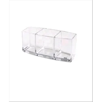 Lebez Bicchiere Portapenne 3 Scomparti CM 15X5X5 Col.trasparente