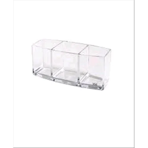 Lebez Bicchiere Portapenne 3 Scomparti CM 15X5X5 Col.trasparente