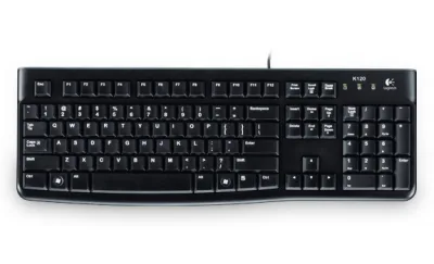 TASTIERA K120 LOG OEM BLACK USB SLIM