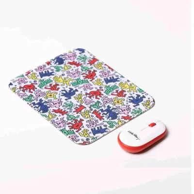 Celly Kit Mouse Wireless Silenzioso 3 Pulsanti 400 DPI + Mousepad Keith Haring Collection