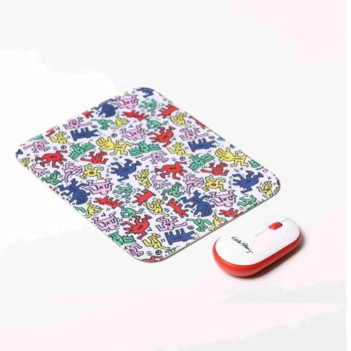 Celly Kit Mouse Wireless Silenzioso 3 Pulsanti 400 DPI + Mousepad Keith Haring Collection