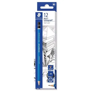 Staedtler Mars Lumograph Matita 3H Alta Qualita' e Resistenza Conf 12 Pz.