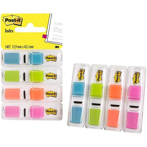 3M Post-It Index Mini Set Segnapagina 11.9MMX43.2MM Colori Assortiti Conf. 140 Pz.