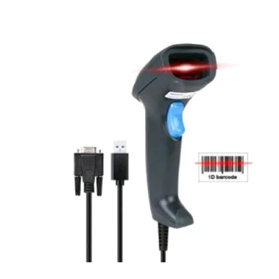 Hamlet HBCS1D10US Barcode Scanner Laser 1D Combo USB + Seriale per Codici Lineari Grey