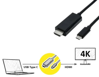 CAVO USB 3.1 C-HDMI 1MT M/M BK 3840X2160 @30HZ