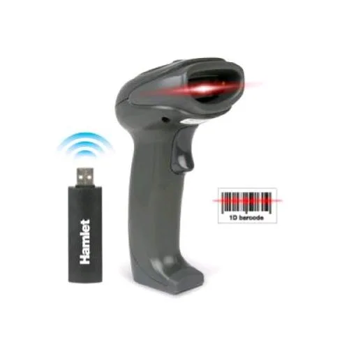 Hamlet HBCS1D10W Barcode Scanner Laser 1D Wireless per Codici Lineari Black