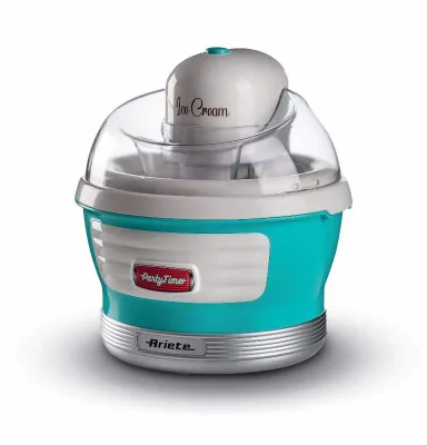 Ariete Ice Cream Maker Party Time Gelatiera 12W Cestello Refrigerante Doppio Isolamento Capacita' 1.5 l Celeste