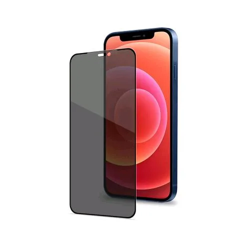 Celly Apple iPHONE 12 Mini Privacy Full Glass Proteggi Schermo in Vetro Temperato con Filtro Privacy Nero Trasparente