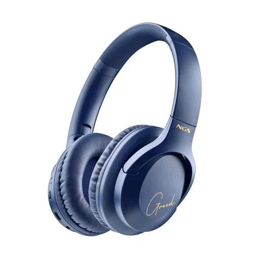 NGS Artica Greed Cuffie Bluetooth 5.1 con Microfono USB-C + Jack 3.5mm Blue