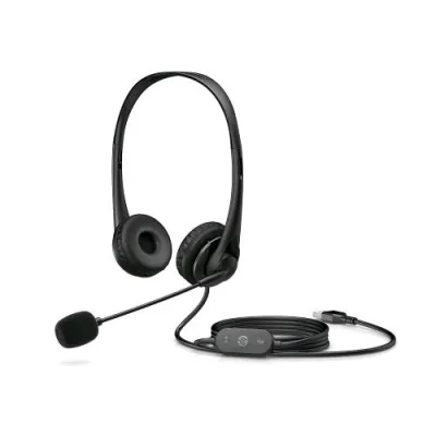 HP Cuffie con Microfono 1 x USB Tipo a Comandi Integrati Nel Cavo Nero