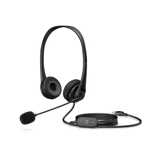 HP Cuffie con Microfono 1 x USB Tipo a Comandi Integrati Nel Cavo Nero