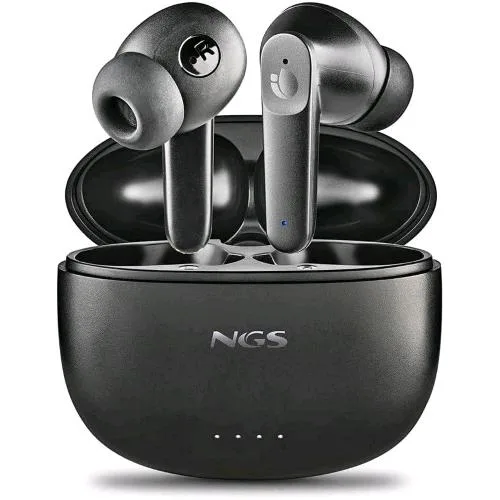 NGS Artica Hush Cuffie Wireless con ANC, Enc, 16H di Autonomia Microfono Controllo Touch Bluetooth 5.3 Docking Station USB-C Design Ergonomico e Cuscinetti Regolabili Neroi