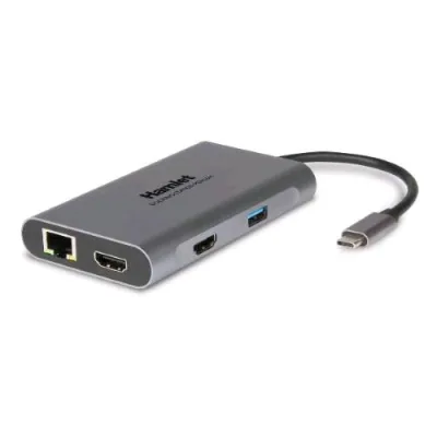 Hamlet Hdkc-PD400H Docking Station USB-C PD 85W + 3 USB + 2 HDMI + LAN