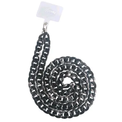 Celly Lacet Catena da Collo Effetto Marmo Compatibile con Tutti gli Smartphone Evita Cadute Legandolo al Collo Marble Black