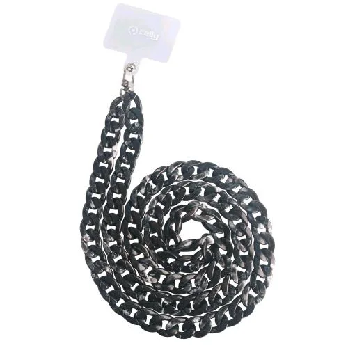 Celly Lacet Catena da Collo Effetto Marmo Compatibile con Tutti gli Smartphone Evita Cadute Legandolo al Collo Marble Black