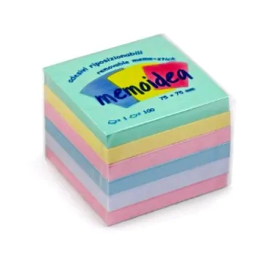 Memoidea Post It Blocchi 76X76 mm 100 Fogli Colori Pastello Assortiti Conf 6 Pz.