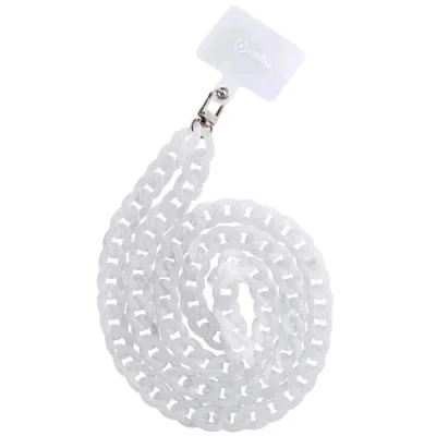 Celly Lacet Catena da Collo Effetto Marmo Compatibile con Tutti gli Smartphone Evita Cadute Legandolo al Collo Marble White