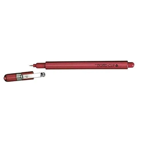 FILA Tratto Clip Penna Punta in Fibra 0.8 mm Colore Rosso Conf. 12 Pz.