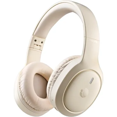 NGS Artica Tempest Cuffie Wireless Over-Ear Bluetooth con Microfono Pieghevoli Riduzione del Rumore Enc IPX5 USB-C Beige