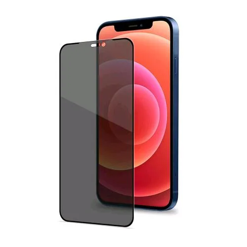 Celly Apple iPHONE 12 Pro Max Privacy Full Glass Proteggi Schermo in Vetro Temperato con Filtro Privacy Nero Trasparente