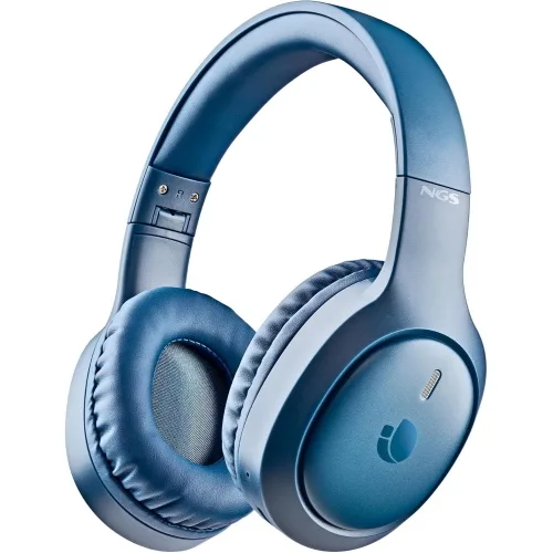 NGS Artica Tempest Cuffie Wireless Over-Ear Bluetooth con Microfono Pieghevoli Riduzione del Rumore Enc IPX5 USB-C Blu