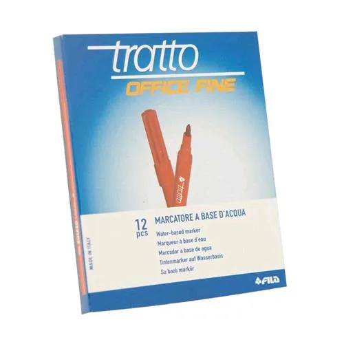 FILA Tratto Office Line Penna Punta in Fibra 0.7 mm Colore Rosso Conf. 12 Pz.
