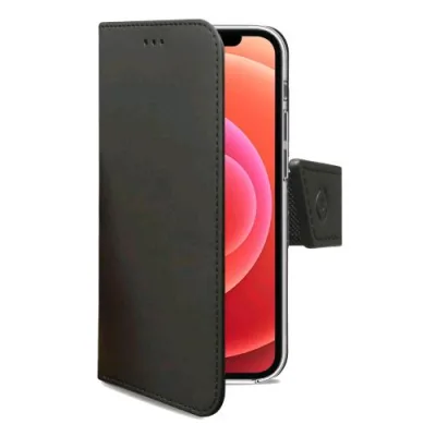 Celly Apple iPHONE 12/12 Pro Custodia Agenda Chiusura Orizzontale con Flap Magnetico e Taschine Interne Portadocumenti Nero