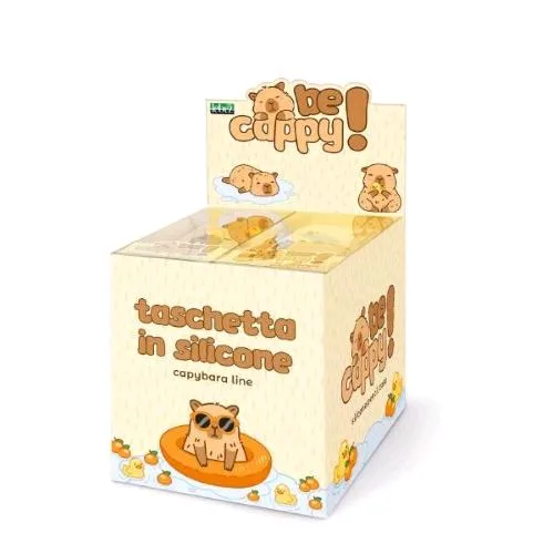 Lebez Capibara Espositore Astuccio Taschetta in Silicone Chiusura con Zip 2 Soggetti Assortiti Conf 6 Pz.