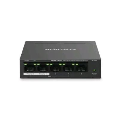 Mercusys MS105GP Switch 5 Porte Gigabit (10/100/1000) di Cui 4 POE (POE 65 W)