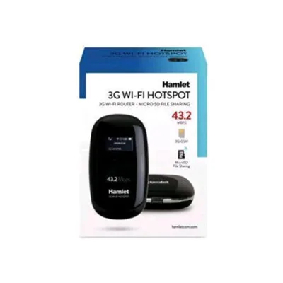 Hamlet HHTSPT3GM42 3G Wi-Fi Router 43.2Mbps - Micro SD File Sharing Colore Nero