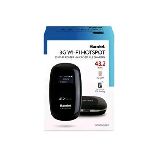 Hamlet HHTSPT3GM42 3G Wi-Fi Router 43.2Mbps - Micro SD File Sharing Colore Nero