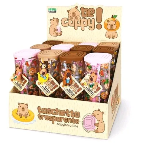 Lebez Capibara Espositore Astuccio Taschetta in Plastica Chiusura con Zip Soggetti Assortiti Conf 12 Pz.