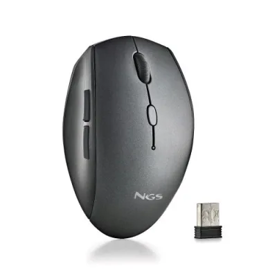 NGS Bee Mouse Ottico RF Wireless Mano Destra 5 Tasti 1600 DPI Regolabili Silenzioso Nero