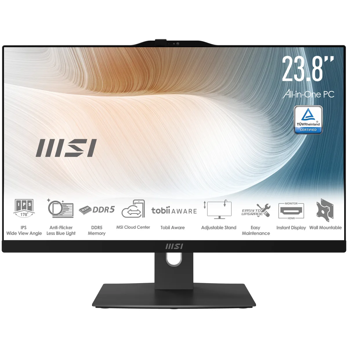 AIO 23,8CORE 5 8G 512G W11P BK TC C5 120U ANTIGLARE MULTI TCH BLACK