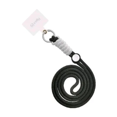 Celly Lacetnylbk Catena da Collo per Smartphone Summer Collection in Tessuto Black