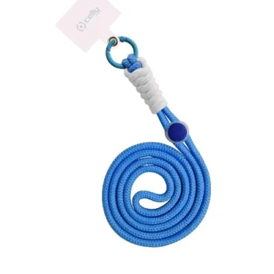 Celly Lacetnyllb Catena da Collo per Smartphone Summer Collection in Tessuto Azzurro