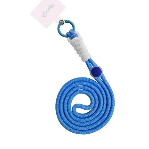 Celly Lacetnyllb Catena da Collo per Smartphone Summer Collection in Tessuto Azzurro