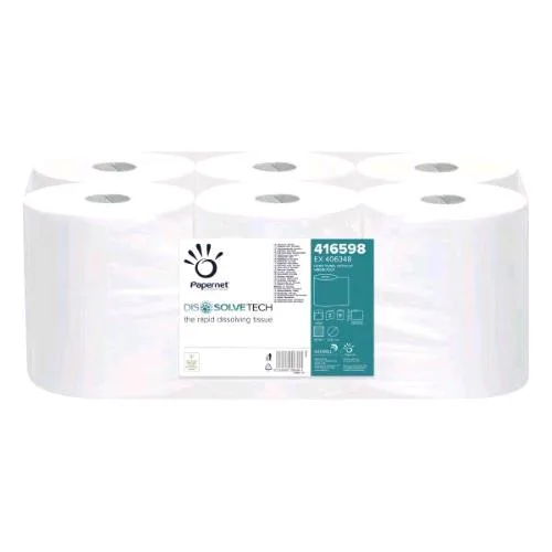 Papernet Asciugamani in Rotolo Autocut di Pura Cellulosa 2 Veli 140m Altezza Strappo 19.8 cm Bianco Conf 6 Pz.