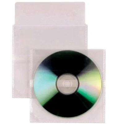 Sei Rota Insert Buste Porta CD/DVD in PP CM 12X12.5 con Patella e Striscia Autoadesiva Trasparente Conf 25 Pz.