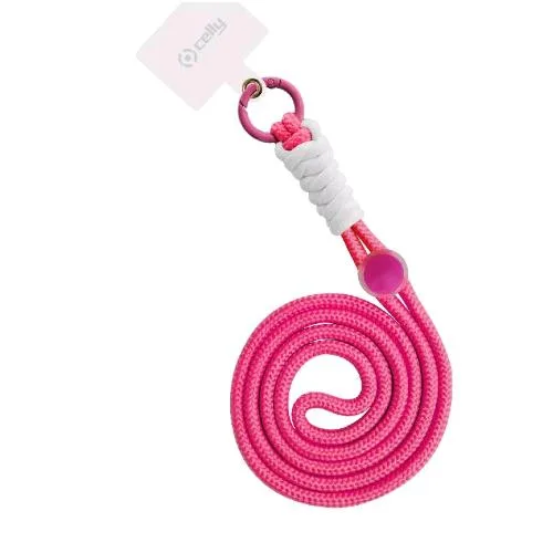 Celly Lacetnylpkf Catena da Collo per Smartphone Summer Collection in Tessuto Pink