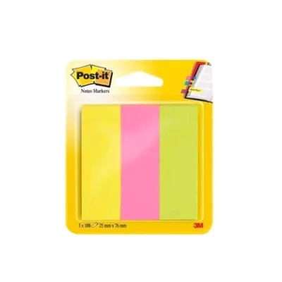 3M Post-It Note Marker Segnapagina 25MMX76MM Colori Assortiti Conf. 300 Pz.