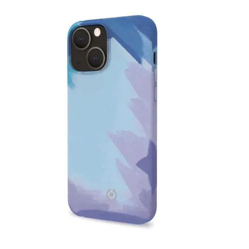 Celly Apple iPHONE 13 Cover in Tpu con Finitura Soft Touch Rivestimento Interno in Microfibra Multicolore Azzurro