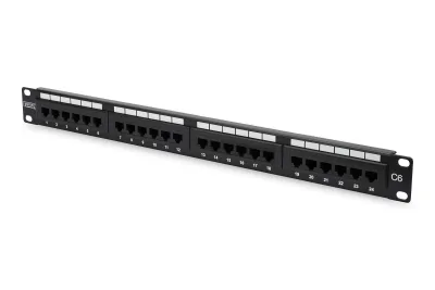 PATCH PANEL 24 PORTE NON SCHERMATO UTP CAT.6 8 POLI RACK 19