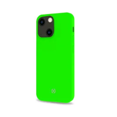 Celly Apple iPHONE 13 Cromo Cover in Tpu con Rivestimento in Silicone e Finitura Soft Touch Verde Fluo
