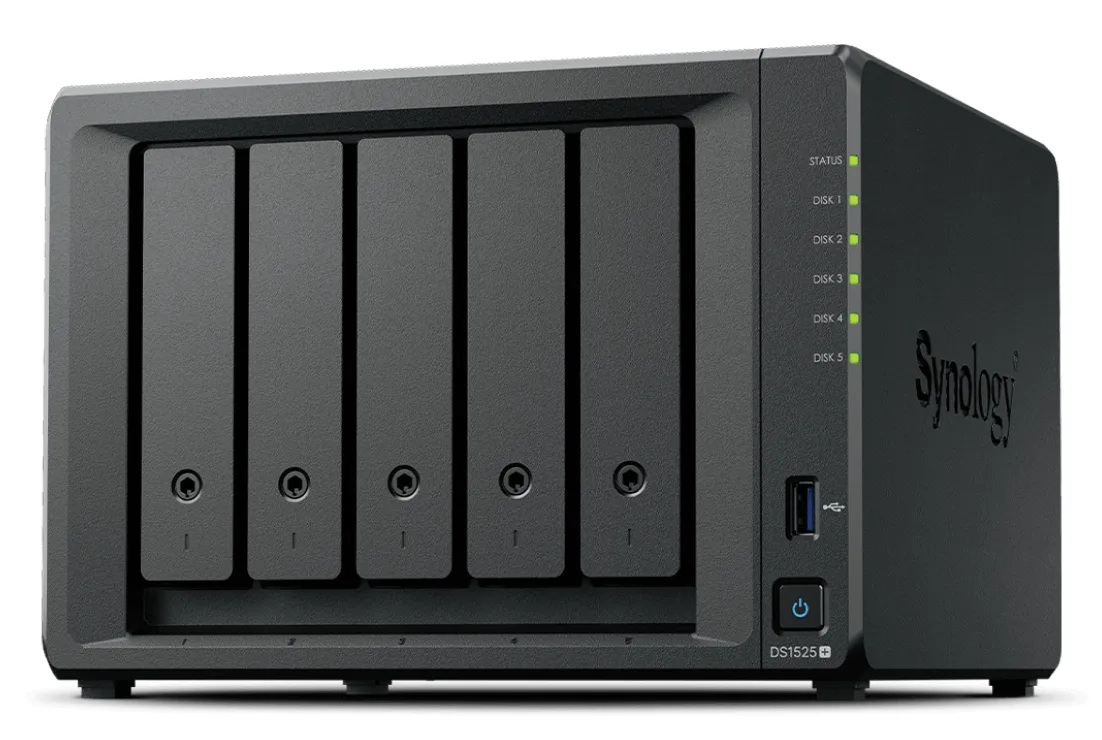 NAS SYNOLOGY DS1525+ 5X3,5 OR 2.5SA TA HDD/SATA/8GBDDR4 ECC