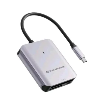 Conceptronic 3-in-1 Card Reader Lettore di Schede 3-in-1 USB 3.2 Gen 2, Cfast 2.0, SD TF/Microsd 4.0, Uhs-I Grigio